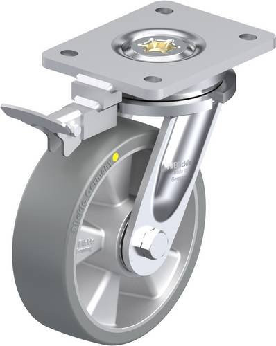 Blickle Lenkrolle LO-ALTH 160K-AS-RI4 mit Feststeller in Grau und Silber, Rad-Durchmesser: 160 mm, Tragfähigkeit: 750 kg - Bild 1