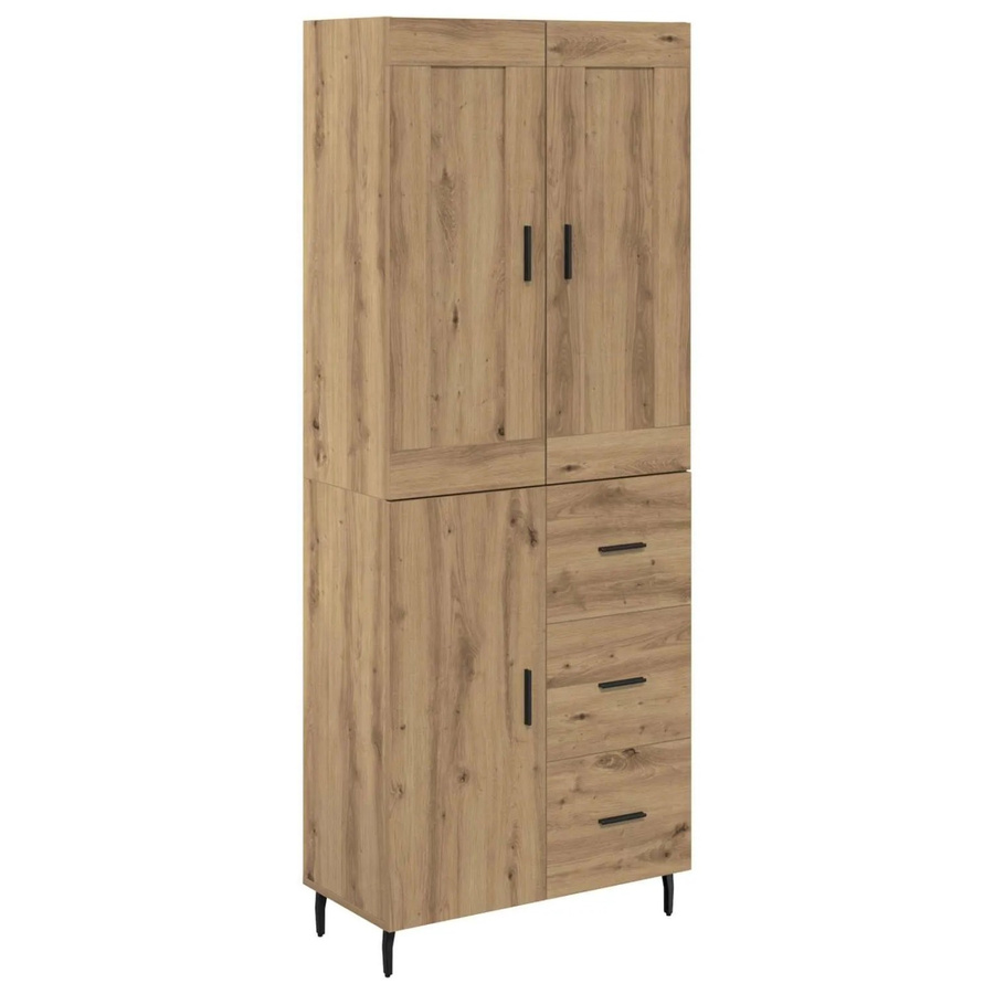 vidaXL Highboard 2-teilig Artisan-Eiche mit Glastüren und Schubladen, B/H/T: 180 x 86 x 40 cm - Bild 2