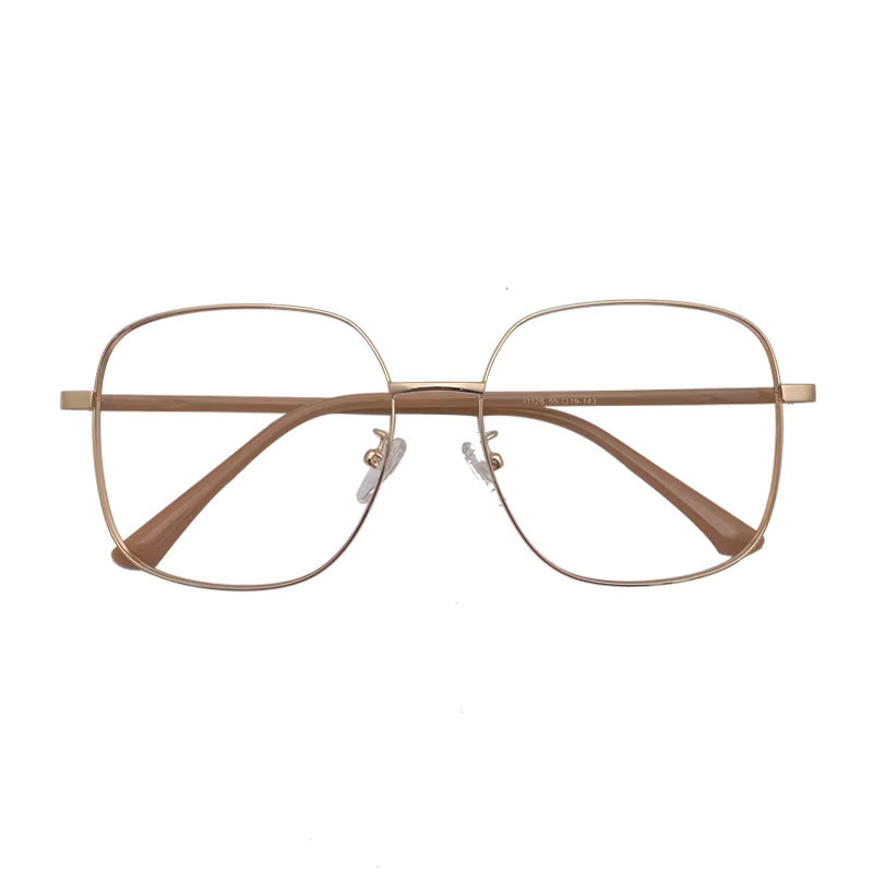 MDOD Korrektionsbrille, Vollrand, Square, Metall, Gold, Damen - Bild 2