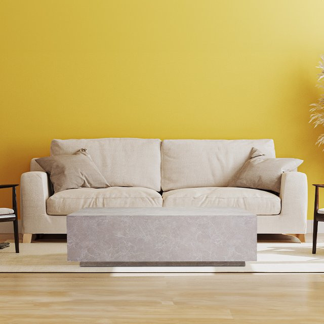 HOME DELUXE Couchtisch AMIRI XXL in Beige mit Marmoroptik, B/T/H: 90 x 45 x 45 cm - Bild 1