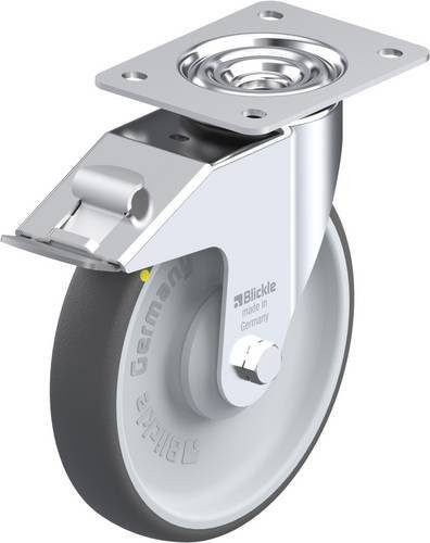 Blickle LE-PATH 200KA-FI-ELS Lenkrolle mit Feststeller in Silber und Grau, Rad-Durchmesser: 20 cm, Tragfähigkeit: 300 kg - Bild 1