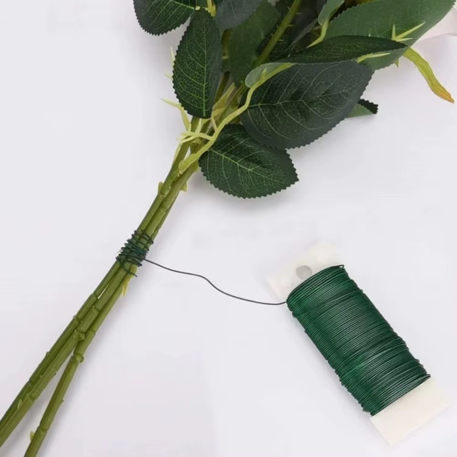Flexibler Floristendraht in Grün, 22 Gauge Metall-Banddraht für Blumenarrangements und Pflanzenbindung - Bild 1