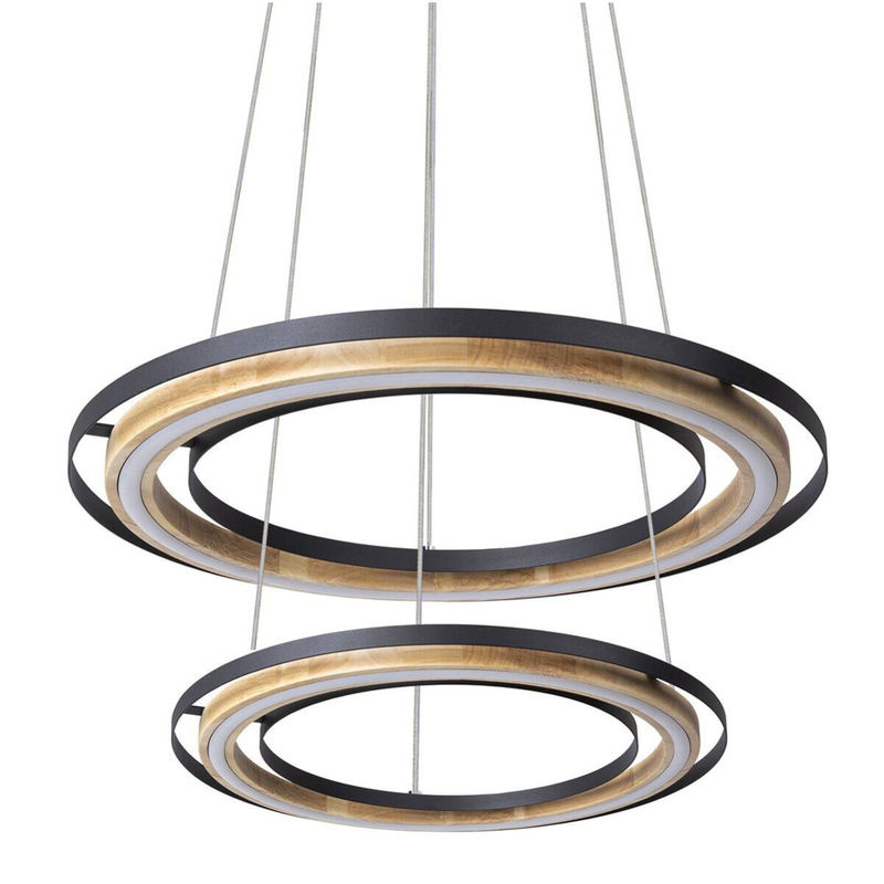 GLOBO LED-Pendelleuchte RILAS in Schwarz und Natur aus Bambus und Metall, dimmbar, Durchmesser: 56 cm, Höhe: 150 cm - Bild 2