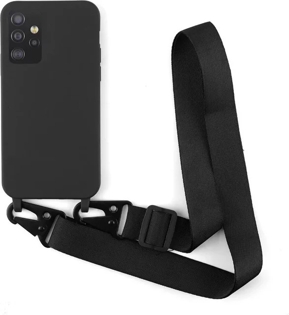 Crossbody Lanyard Soft Cover für Samsung Galaxy A-Serie in Rot und Schwarz - Bild 1