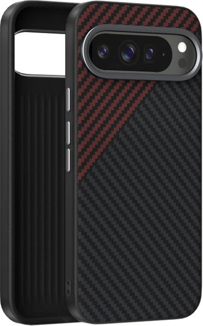 Google Slim Schutzhülle aus Kevlar und Carbonfaser für Google Pixel 10 sowie 9 Pro XL in Schwarz mit magnetischer Ladefunktion und stoßfestem Design - Bild 1