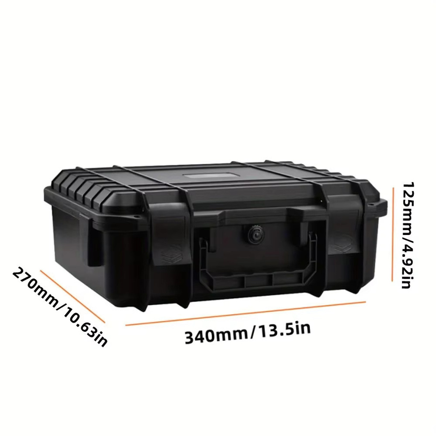 FNICEL Wasserdichter Hartschalenkoffer mit vorgeschnittenem Schaumstoff als Werkzeugkoffer und Organizer, Schwarz, B/T/H: 34,0 x 27,0 x 12,5 cm - Bild 2