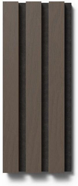 Akustikpaneel Denpanels Walnuss Natur Geölt mit Filz in Schwarz und Braun, B: 29,5 cm, H: 15 cm - Bild 1