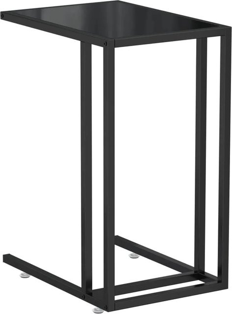 vidaXL Computer-Beistelltisch aus Glas und Eisen in Schwarz, B/T/H: 50 x 35 x 65 cm - Bild 1