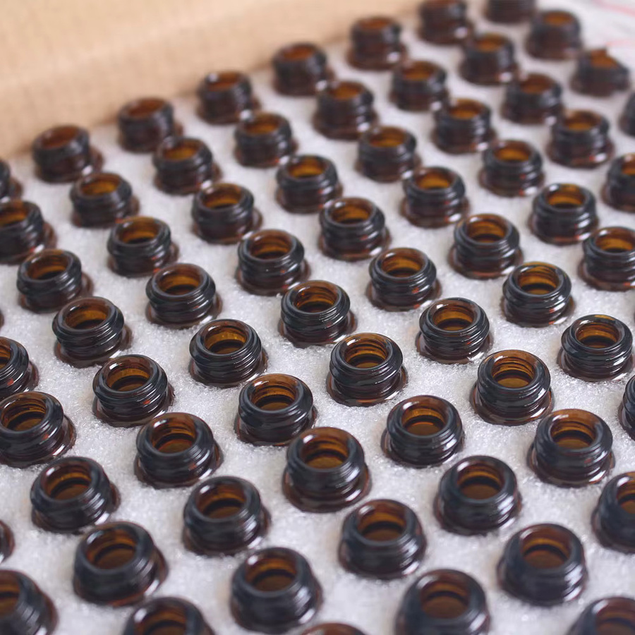 Abody Braunglasflaschen für ätherische Öle, 100 Stück, 1ml/2ml, mit schwarzer Kappe - Bild 2