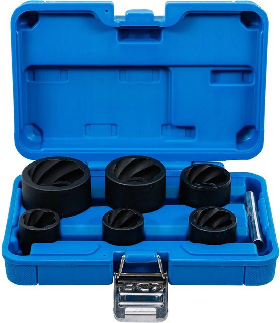 BGS Spiral-Profil-Steckschlüssel-Satz Schraubenausdreher 6-teilig mit Antrieb 1/2 Zoll und 3/4 Zoll, SW 22 - 41 mm - Bild 2