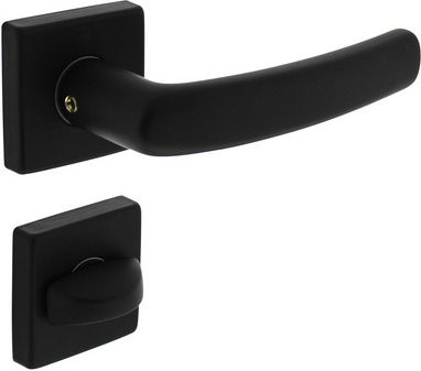 Intersteel Türdrücker Denham WC in Schwarz aus Aluminium, B/H: 55 x 55 mm, 8 mm Stift - Bild 1
