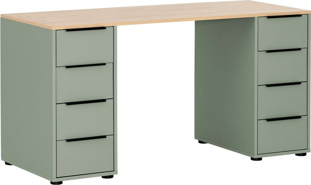 SCHILDMEYER Schreibtisch Elma in Pistazie, Landhaus-Design mit Doppelunterschrank, B/T/H: 120 x 55,5 x 73,1 cm - Bild 1
