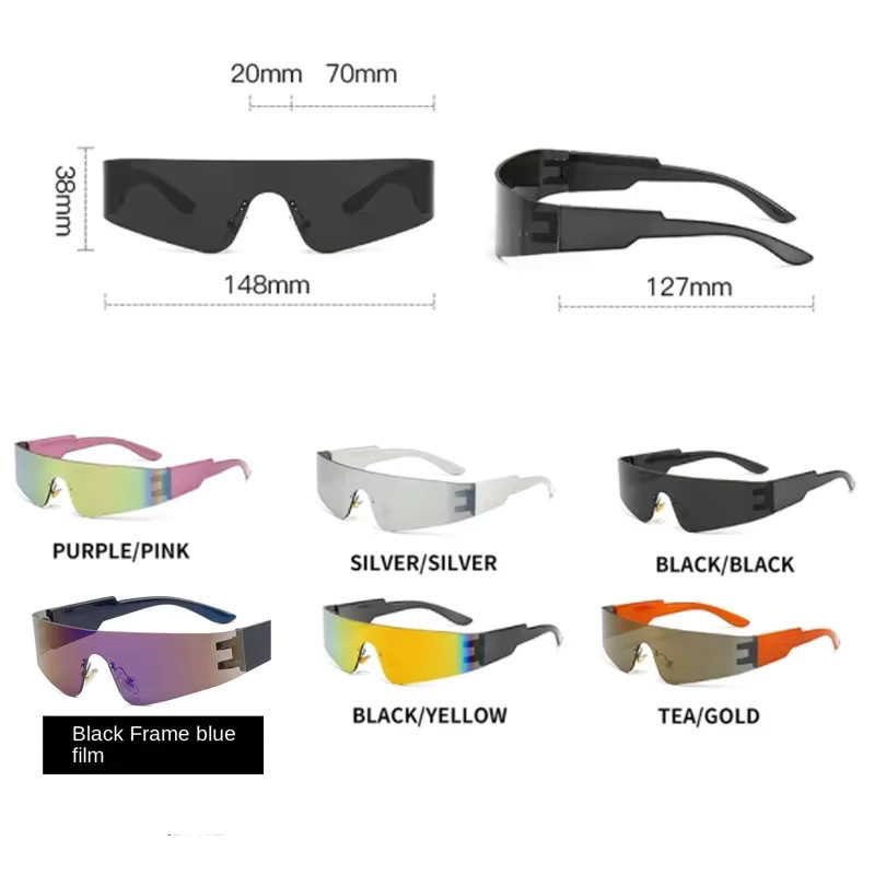 RUISIMO Sonnenbrille, randlos, wrap, Unisex, Kunststoff - Bild 4