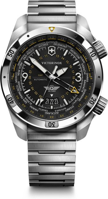 Victorinox Herrenuhr Air Pro Automatic GMT, Edelstahl, 43 mm, Schwarz - Bild 1