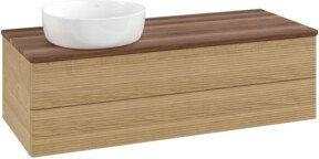 V&B Waschtischunterschrank Antao mit Frontstruktur und Beleuchtung in Honey Oak, B/T/H: 120 x 50 x 50 cm - Bild 1