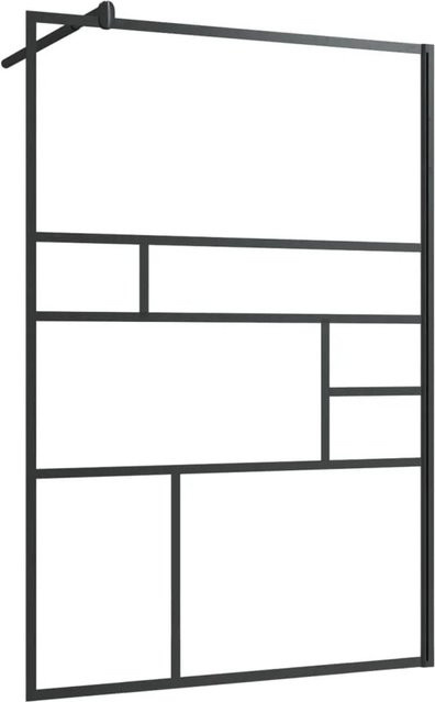 vidaXL Duschwand für begehbare Dusche aus klarem ESG-Glas, rechteckig, Schwarz, Breite: 115 cm, Höhe: 195 cm - Bild 1