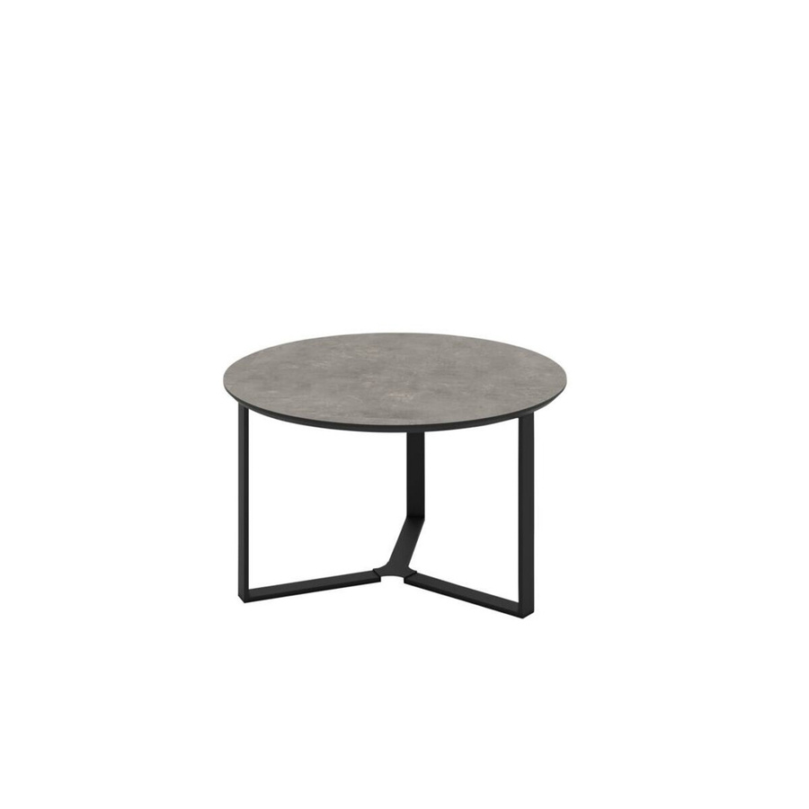 Couchtisch Hela Massa Stone in Schwarz und Grau mit abgerundeten Oberflächen aus melaminbeschichtetem Holzwerkstoff und Metall, Breite: 80 cm, Höhe: 45 cm - Bild 1