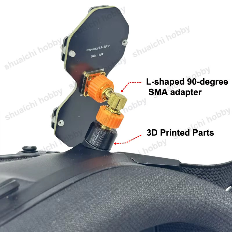 DJI N3 FPV Brille Antennen-Set mit 11dBi und 8,5 dBi Gain Antennen für 5,8 GHz zur Signalverbesserung inklusive SMA Adapter Kabel in Schwarz - Bild 4