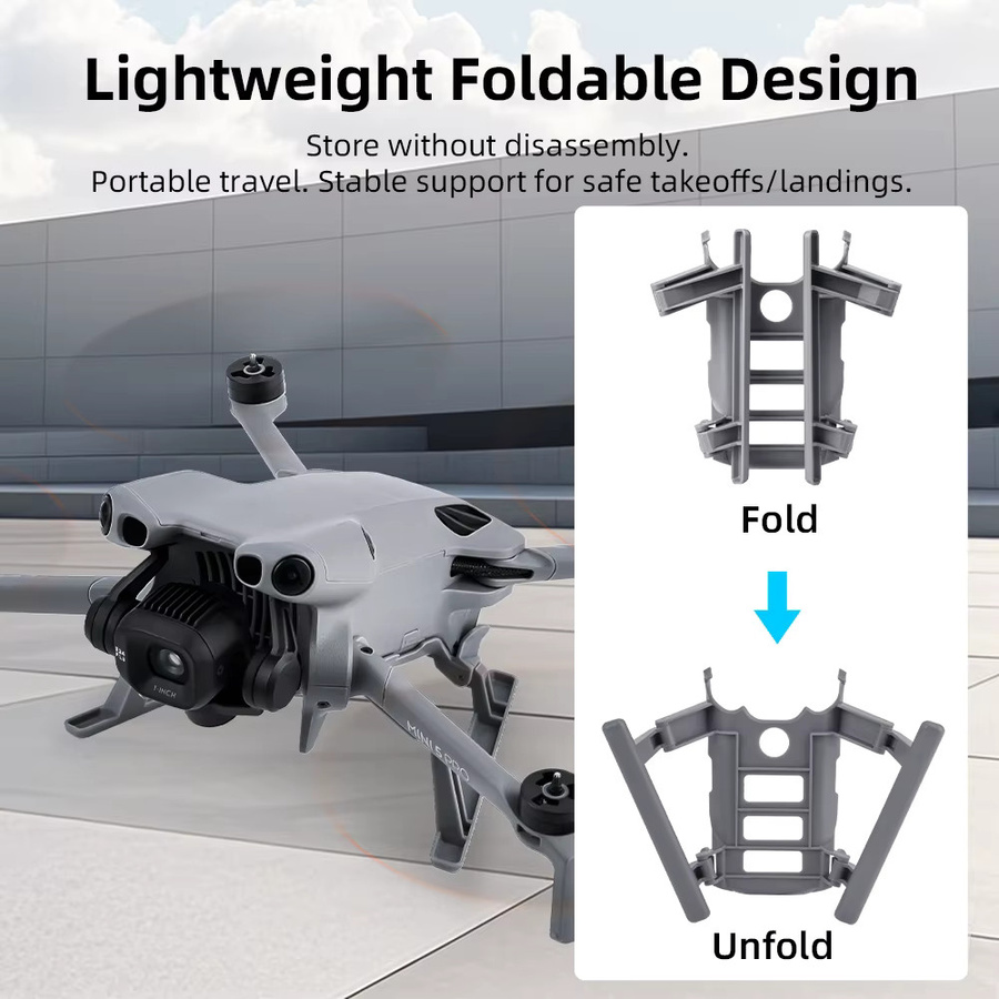 BRDRC Fahrwerk für DJI Mini 5 Pro Höhenverstellbarer Landeschutz und Ständer Erweiterung in Grau - Bild 4