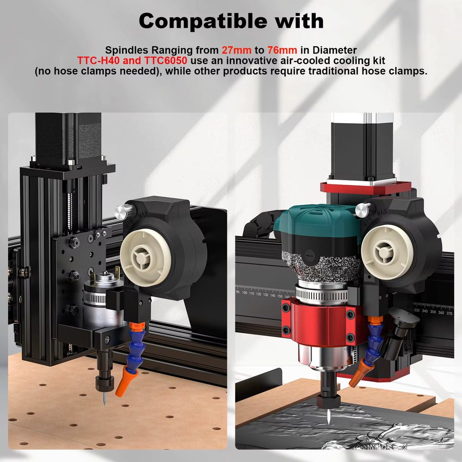 Twotrees Luftgekühltes Kühlkit für TTC450 Pro CNC-Fräse in Schwarz zur Gravur von Metall und Acryl - Bild 5