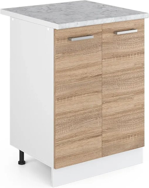 Vicco Küchenunterschrank R-Line Küchenkommode Sonoma Weiß B: 60 cm, T: 60 cm, H: 81,6 cm - Bild 1