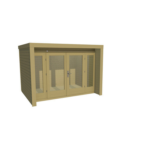 WEKA Gartenhaus Design 263 aus Massivholz in Beige mit Flachdach B/H/T: 305 x 227 x 295 cm - Bild 2
