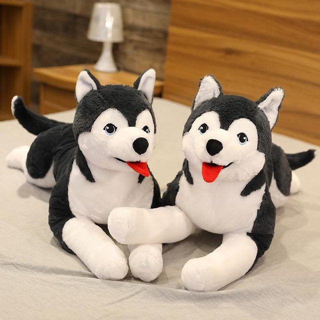 Kidsly Husky Hund Plüsch Spielzeug, 70 cm, grau, ab 14 Jahre - Bild 1