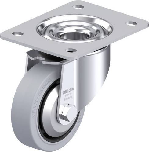 Blickle Stahlblech-Lenkrolle LK-POEV 100XKA-3-SG-FA in Silber, Rad-Durchmesser: 100 mm, Tragfähigkeit: 200 kg - Bild 1