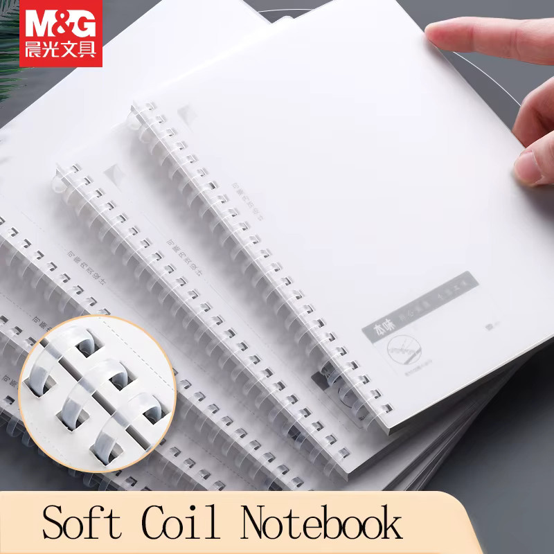 M&G Premium Soft Coil-Notizbuch A5 mit quadratischem Karomuster, weißer PP-Einband, wasserdicht und kratzfest - Bild 2
