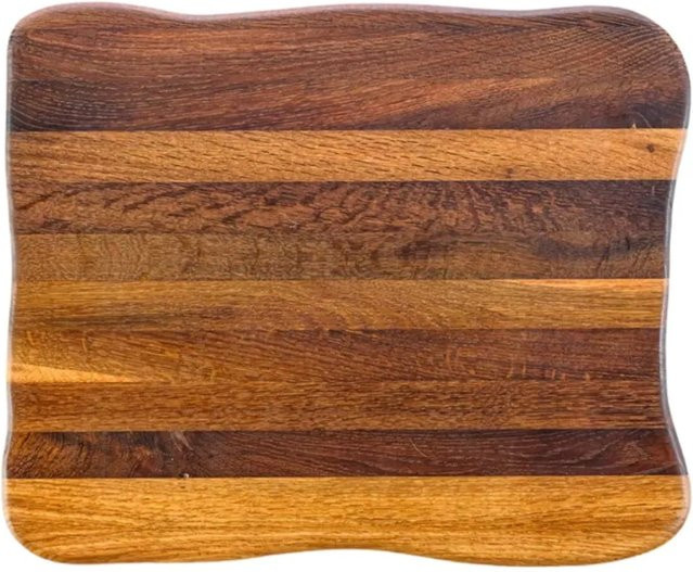 DELUKE Schneidebrett aus Eichenholz in Dunkelbraun, B/T/H: 40 x 33 x 4,5 cm - Bild 1