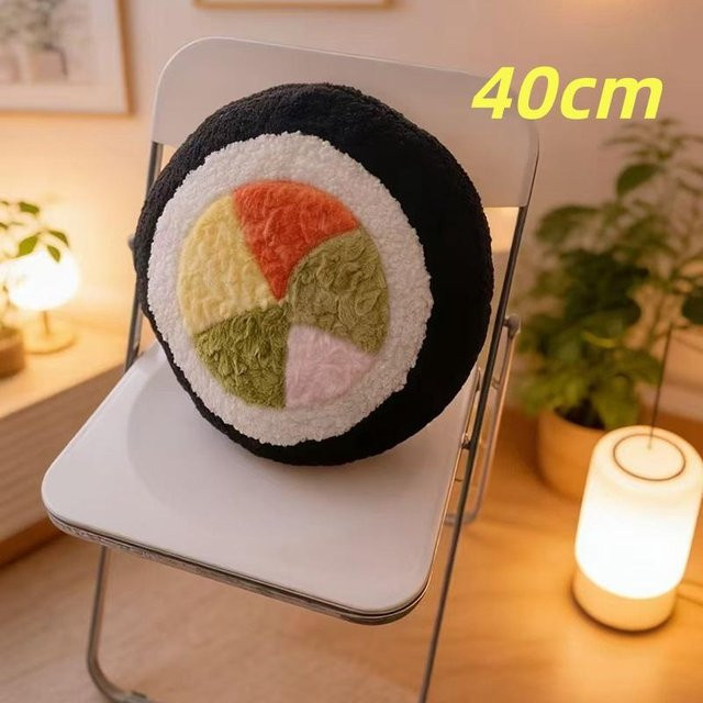 Yiran Health & Beauty Sushi-Plüschtier als weiches Essenskissen in Schwarz - Bild 1
