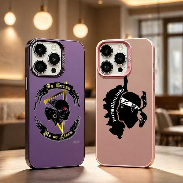Handyhülle Karte von Korsika Silber-Serie für Apple iPhone 11 bis 17 Pro Max Plus und 17Air - Bild 1
