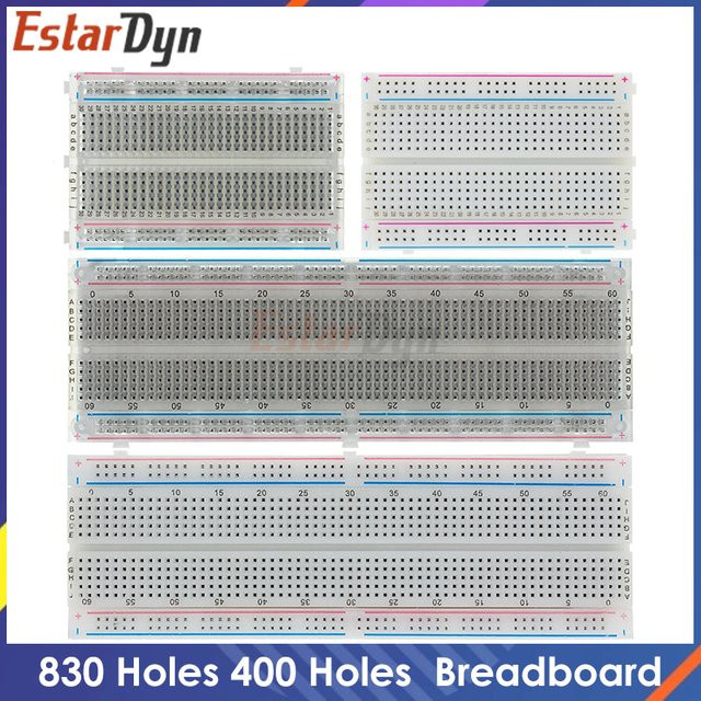 Estardyn MB-102 Lötfreie PCB-Testplatine Steckbrett mit 400 Löchern in Weiß - Bild 1