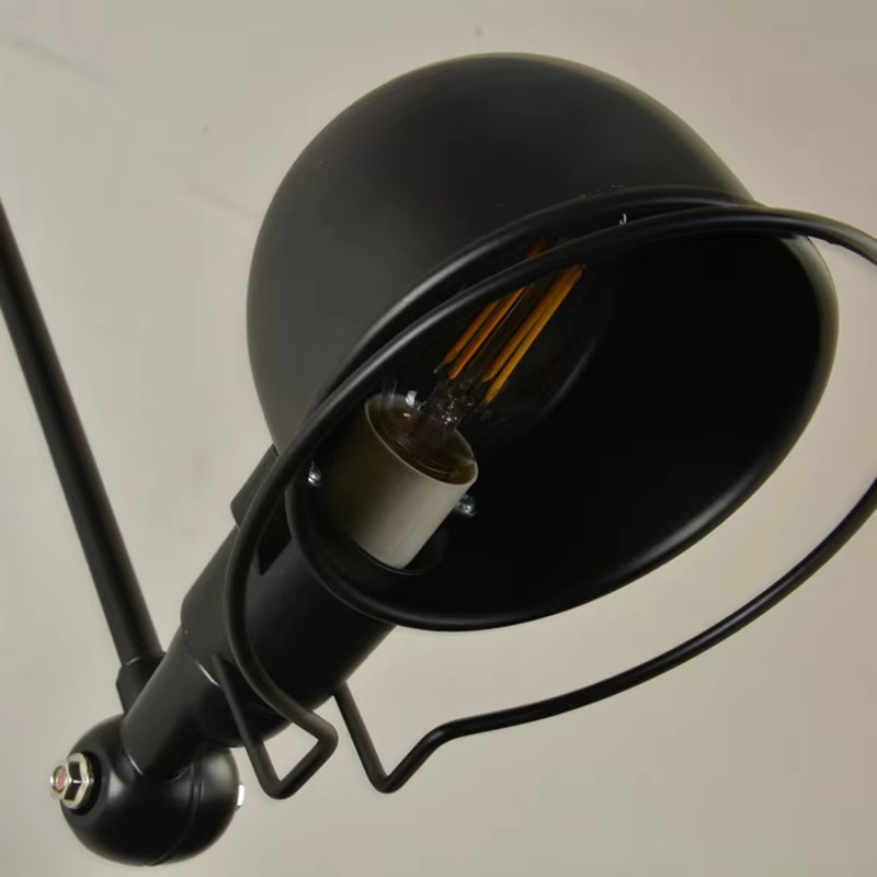 Homocean Industrielle Vintage Wandleuchte aus Metall in Schwarz mit E14 Fassung und verstellbarem Gelenk für Schlafzimmer und Leselicht - Bild 2