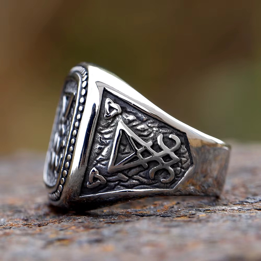 Ring Vintage, Edelstahl, Silber, Herren - Bild 2