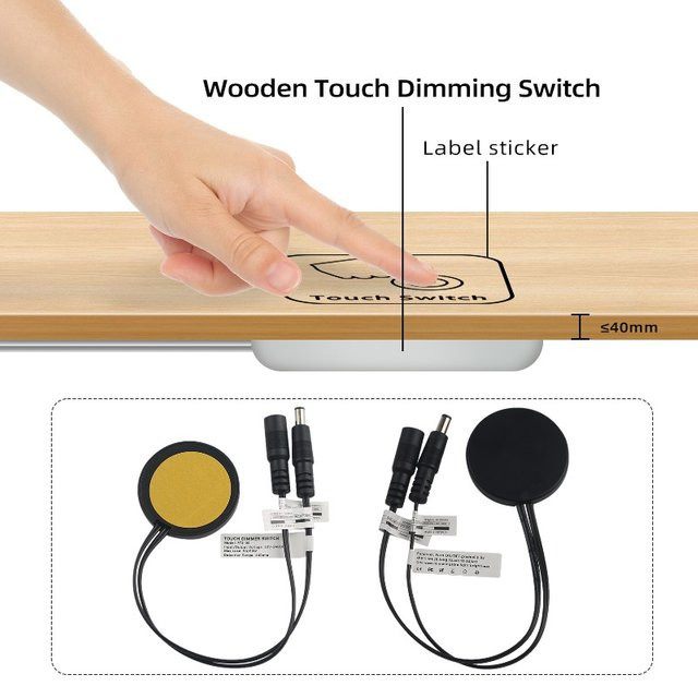 GEDLUZI Durchdringbarer Berührungsschalter für Schrank-LED-Beleuchtung, Schwarz, DC12V 24V, 5A 60W - Bild 1
