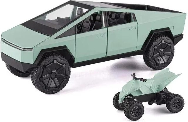 JJRC Tesla Cybertruck Pickup Trailer, Automodell, 1:24, Metall, Grün, ab 3 Jahren - Bild 1