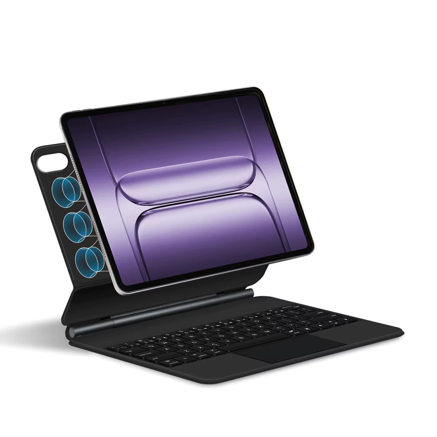 Magic Keyboard für OnePlus Pad Pro 13,2 Zoll Magnetische Hülle mit Schwebender Ständer Funktion in Schwarz - Bild 2