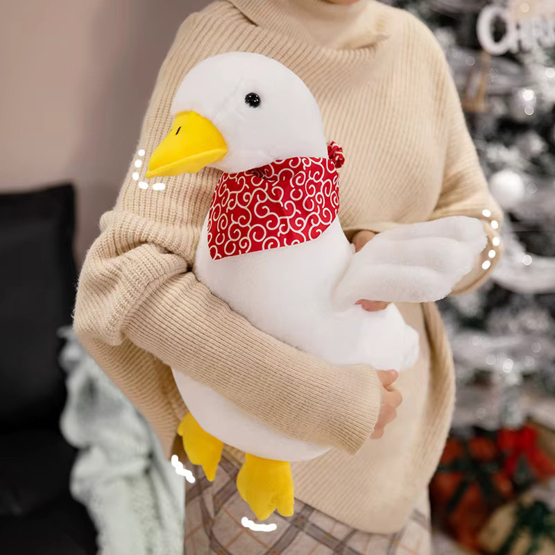 MIAOOWA Weiße Ente mit Schal, Plüsch Spielzeug, 32/42cm - Bild 3