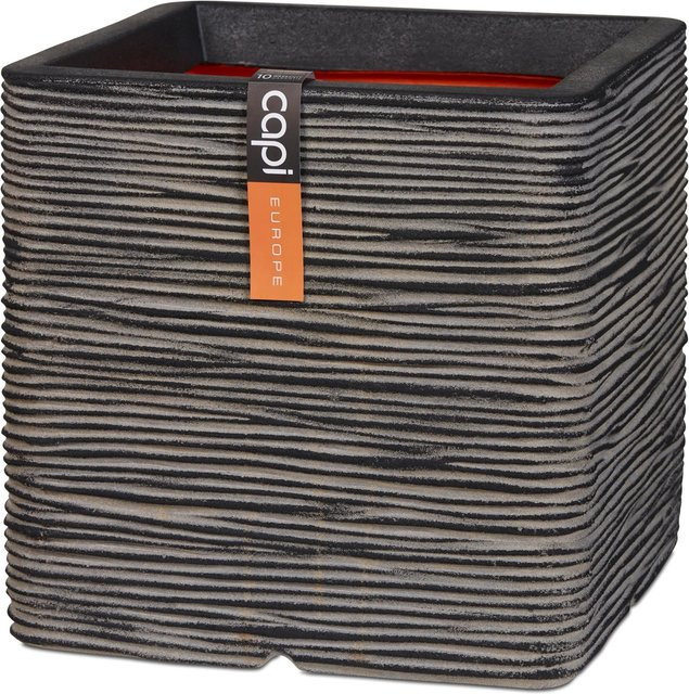 Capi Pflanztopf Rib quadratisch Anthrazit B/T/H: 50 x 50 x 50 cm - Bild 1
