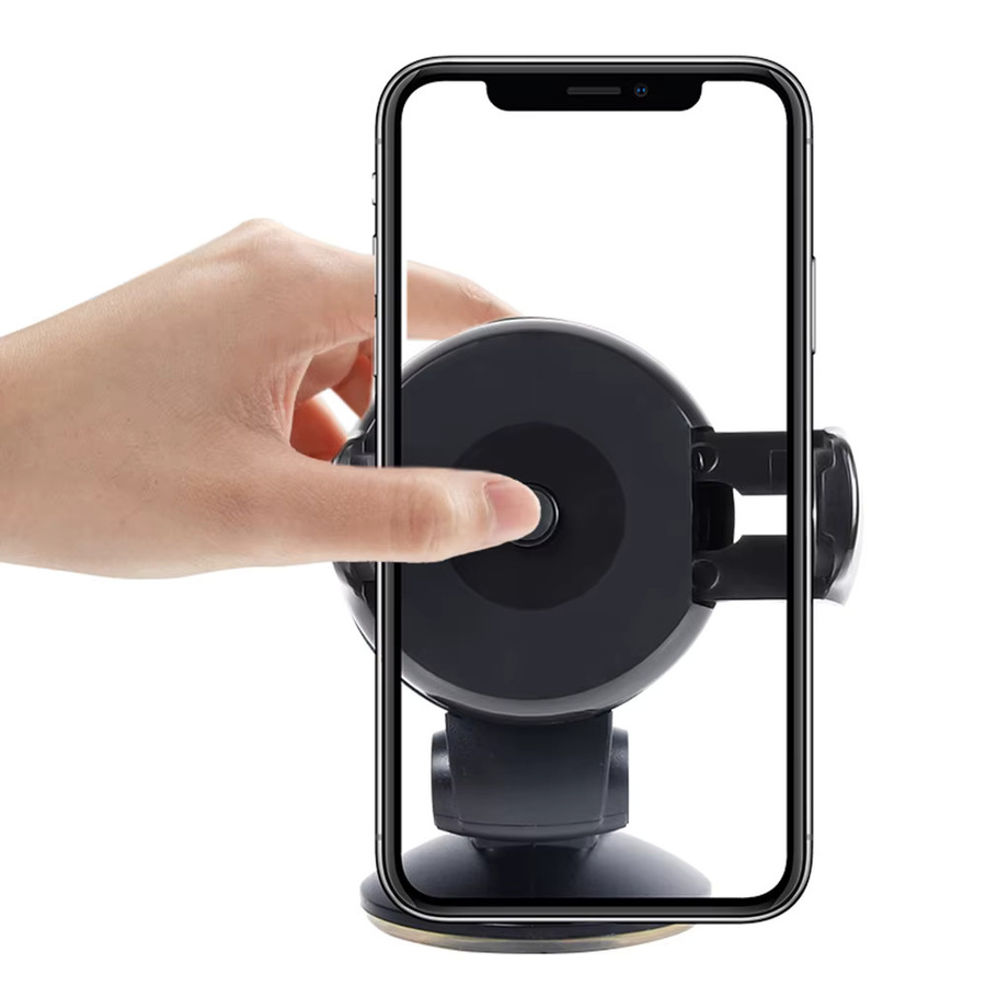 Universelle 3-in-1 Autotelefonhalterung in Schwarz für Armaturenbrett, Windschutzscheibe oder Lüftungsschlitz mit 360 Grad drehbarem Saugnapf und starkem Griff für alle Smartphones - Bild 4