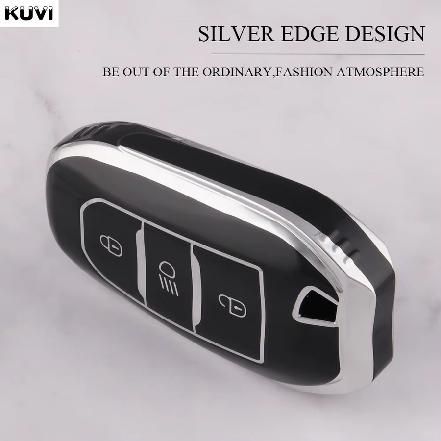 Kuvi TPU Auto Smart Key Case Cover Shell für Peugeot und Citroen in Schwarz - Bild 3