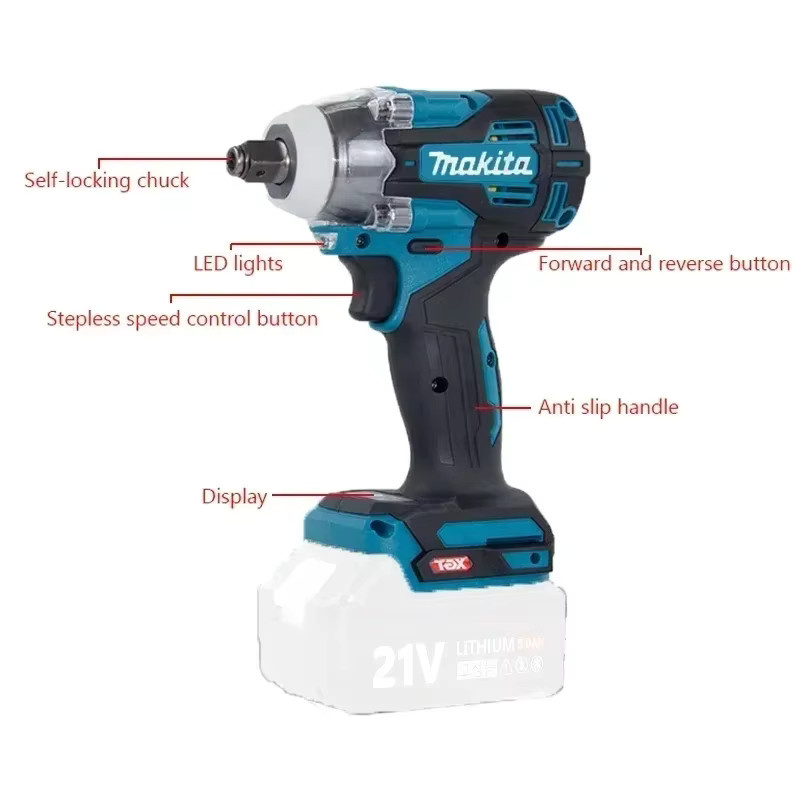 Makita Akku-Bohrschrauber TW004G mit 18 V und 630 Nm, bürstenloser Akku-Elektroschrauber aus der LXT Serie - Bild 2