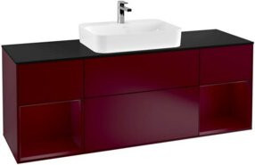 V&B Waschtischunterschrank Finion in Lackausführung mit integrierter LED-Beleuchtung und offenen Regalfächern, B/T: 160 x 60 cm - Bild 1