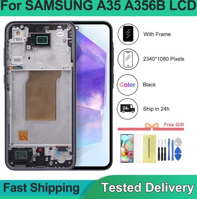 Samsung A35 5G Display mit Rahmen und Touchscreen in Schwarz, 6.6 Zoll - Bild 1