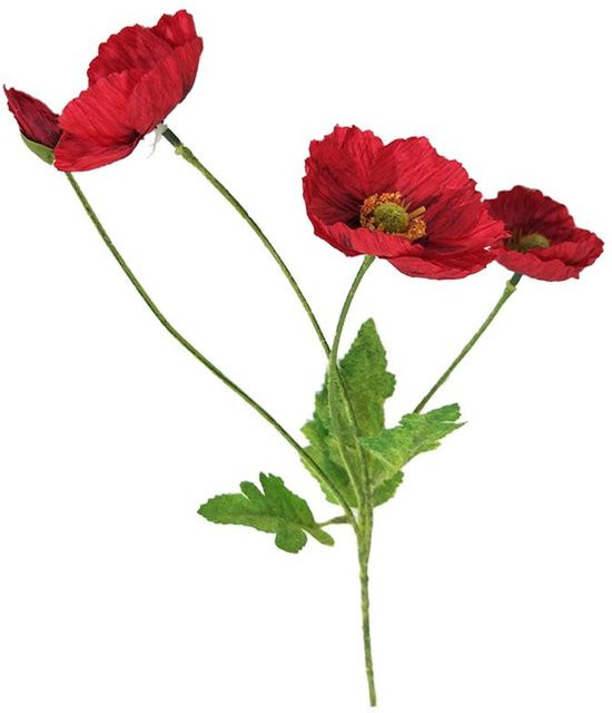 Houspace Künstliche Mohnblume aus Seide als dekorative Hochzeitsdekoration mit Einzelstiel - Bild 1
