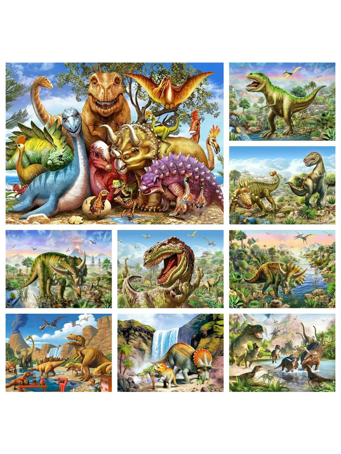 Potdemiel Dinosaurier Diamant-Malerei, Diamant-Stickerei, Bunt / Mehrfarbig - Bild 2