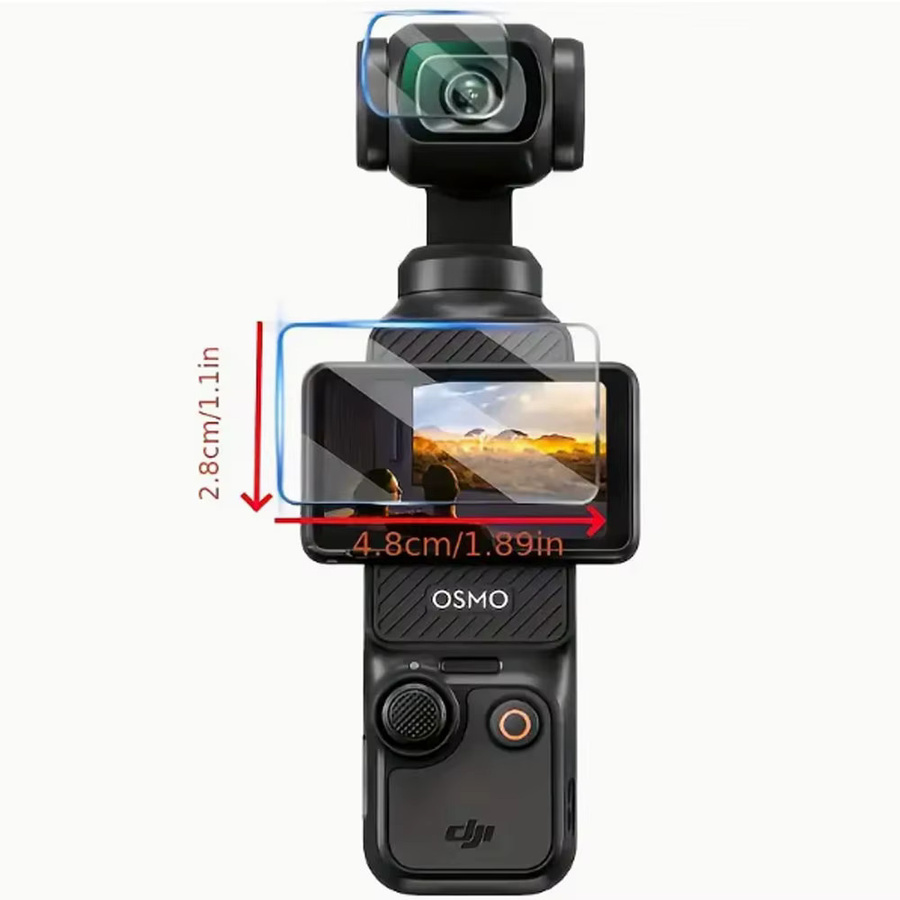 DJI Osmo Pocket 3 Schutzfolien-Set mit Displayschutz aus gehärtetem Glas und Linsenschutz, transparent - Bild 1