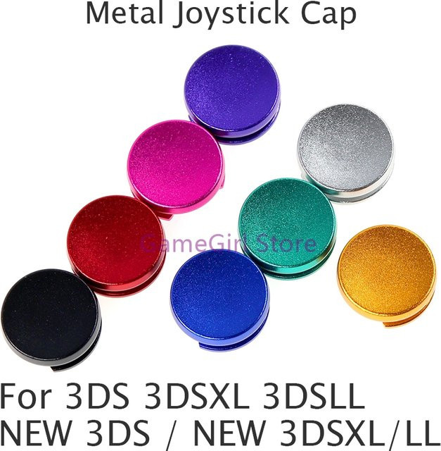 2er-Set 3D Analog Stick Thumbstick aus Metall für Nintendo 3DS, 3DS XL und 3DS LL in Grau - Bild 1