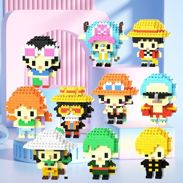 One Piece Bausteine Luffy Nami Sanji, Miniatur-Modell, Puzzle-Bausteine - Bild 1